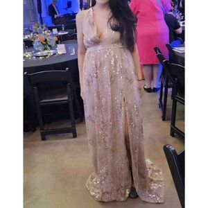 Baltic Born Black and Gold Floral Maxi Dress